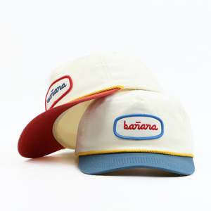 <strong>Two</strong> <strong>Tone</strong> Cotton Unstructured <strong>5</strong> <strong>Panel</strong> Hat Curve Brim Baseball Cap Custom Embroidery Patch Logo Rope Dad Hats - Product Image 2