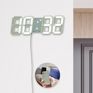 EMAF Modern Home Decorate Remote Control 3D LED Table Wall Clock Time Day Temperature Alarm Clock with 99'99'' <strong>Timer</strong> Function - Product Image 2