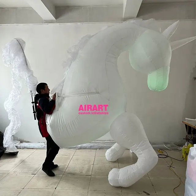 Customized Inflatable Suit White Inflatable Horse Costume
