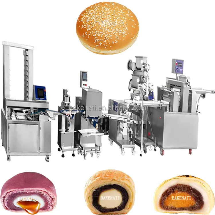 BNT-209 industriel automatique rond jaune d'oeuf fabricant de pâte feuilletée hamburger pain rond burger faisant la ligne de production de machine