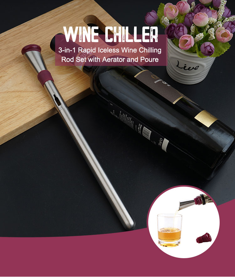Bar Accessories Stainless Steel Rapid Instant Iceless Bottle Freezer Cooling Stick Cooler Wine Chiller Rod