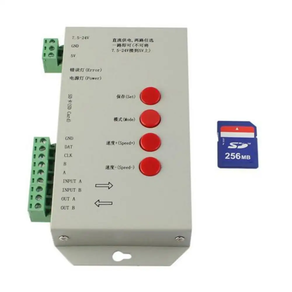 5-24V T1000S SD Carte Contrôleur De Pixel MENÉ WS2812B WS2811 RVB LED bande programmable avec logiciel
