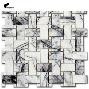 Tostone phổ biến tự nhiên calacatta Viola đánh bóng đá cẩm thạch vuông Gạch Mosaic cho phòng tắm hiện đại nhà bếp sàn tường thiết kế - Product Image 3