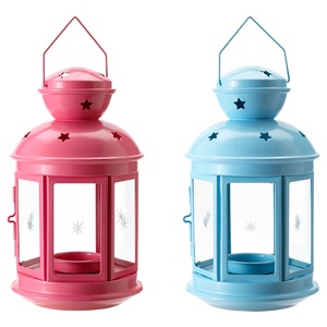 Đèn Lồng Màu Xanh Da Trời Nến Mờ Bán Sỉ Tùy Chỉnh Đèn Lồng Kim Loại Mạ Kẽm Hàng Đầu Khung Dây Đèn Lồng Kim Loại Ấn Độ - Product Image 6