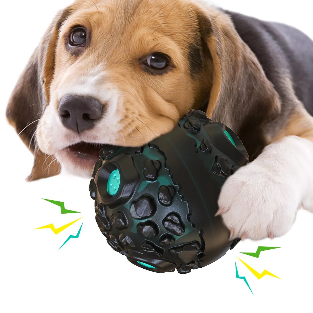 Özelleştirilmiş ilginç aşınmaya dayanıklı Bite dayanıklı köpek oyuncak göktaşı Squeak Molar topu