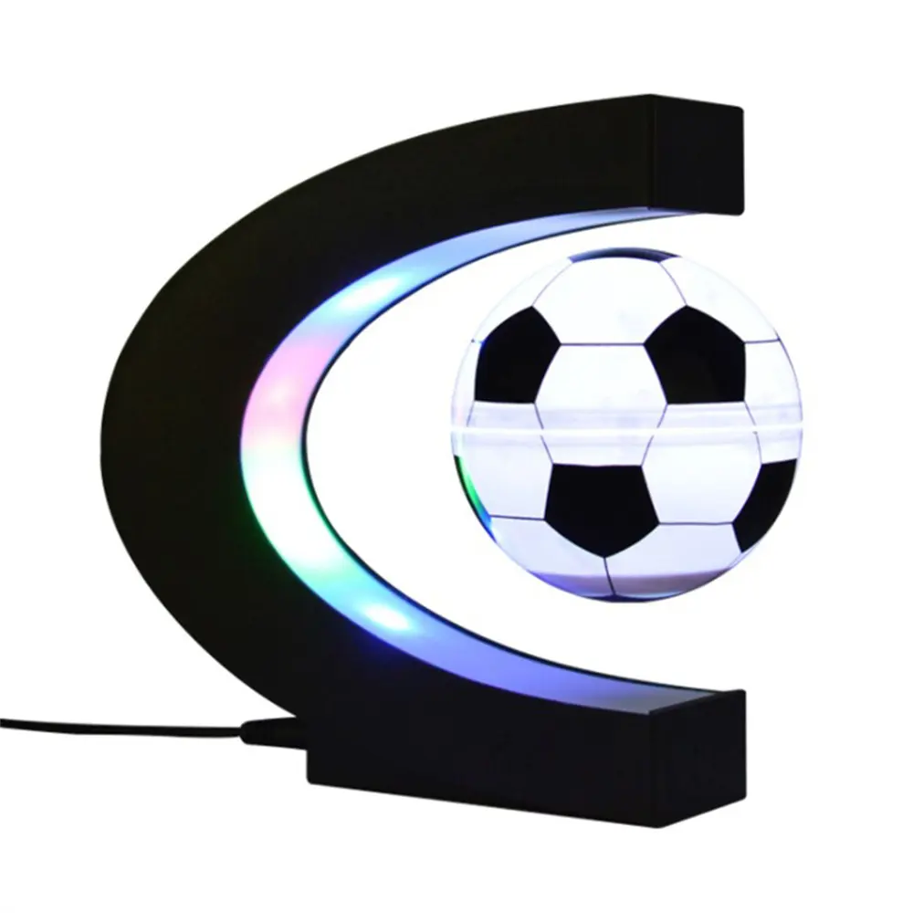 Yüzen manyetik levitasyonunun futbol gece lambası elektronik Antigravity LED futbol lamba ev yatak odası için ofis masası dekorasyon