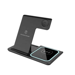 Nueva llegada 3-en-1 15W Base de carga rápida Teléfono móvil y reloj inteligente Interfaz de entrada USB plegable portátil 10W Potencia de salida - Product Image 5