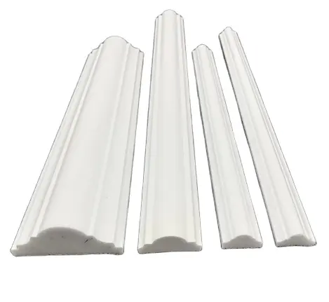 Harga Murah sampel putih PS Skirting PVC tahan air cetakan Cornice Ceiling Profile