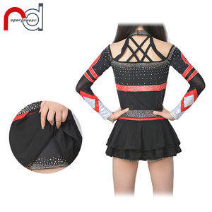 <strong>Cheer</strong> Uniform Cheerleading Uniforms Black and <strong>pink</strong> OEM AB Crystal Cheerleading Uniform - Product Image 3