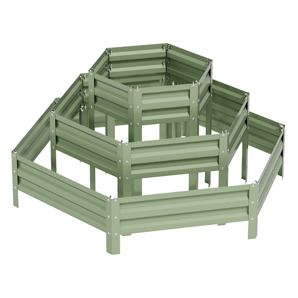 Vert clair + lit de jardin surélevé