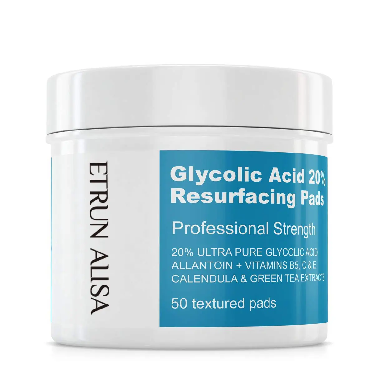 Private label acido glicolico 20% cuscinetti per il Resurfacing esfolia la pelle di superficie e riduce le linee sottili e le rughe Peel Pads