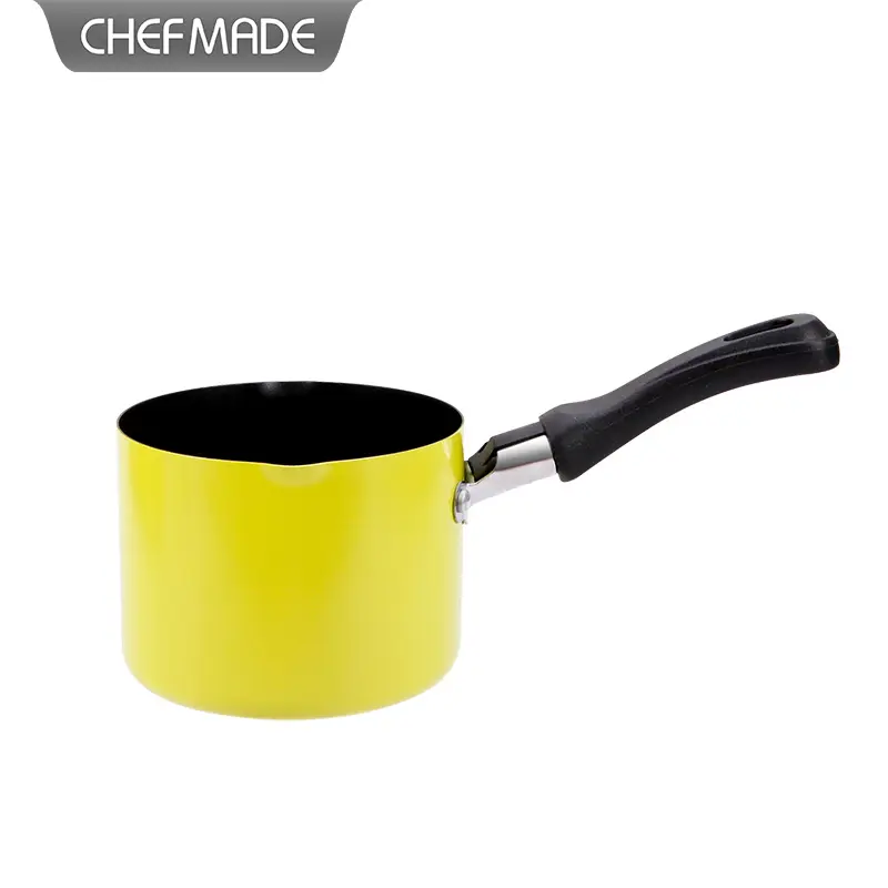 Vendita Calda di Colore Rosa O Verde Acciaio Al Carbonio Antiaderente Mini Latte Scaldino Pan Pot