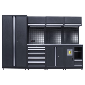 钢制工具箱和储物柜铁制工具柜车库带金属工作台汽车维修车间组合柜 - Product Image 1