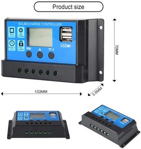 10A /20A /30A Solar regler 12V 24V Auto PWM-Controller mit LCD-Display 5V Solar-Laderegler mit zwei USB-Ausgängen - Product Image 3