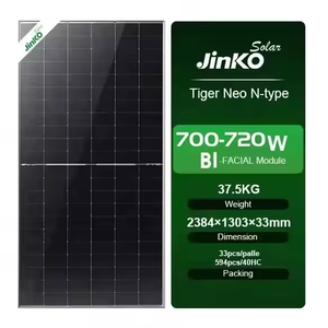 Jinko 700-720W Bifacial modülü N tipi teknoloji çift taraflı güneş panelleri ticari ve sanayi kullanımı için stokta 132 hücre IP68 ile - Product Image 1