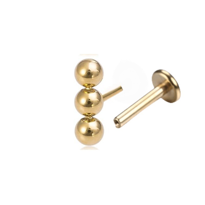 Tête à trois boules en ligne plaquée or 4,5 mm (insert)