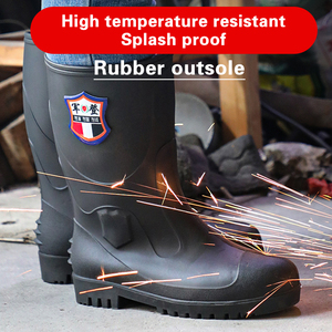 2024 yeni stil siyah kaymaz Gumboots erkekler endüstriyel lastik çizmeler