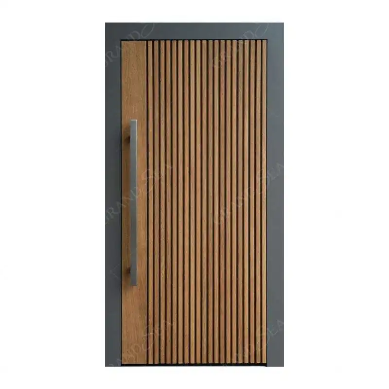 The newest German type splicing bedroom room door modern design vertical lines veneer wood plywood MDF internal Interior Door