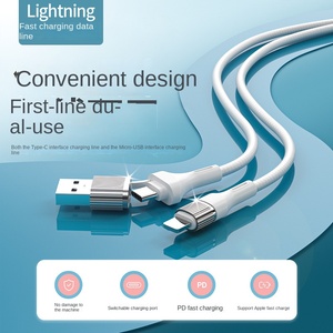 สายชาร์จเร็วแบบท้ออินวันสำหรับไอโฟนแบบ Type-C สำหรับสาย Apple ยาว1ม./2ม. สายแปลงซิลิโคน USB ตัวเชื่อมต่อมุมขวาแบบลาก1อัน - Product Image 5