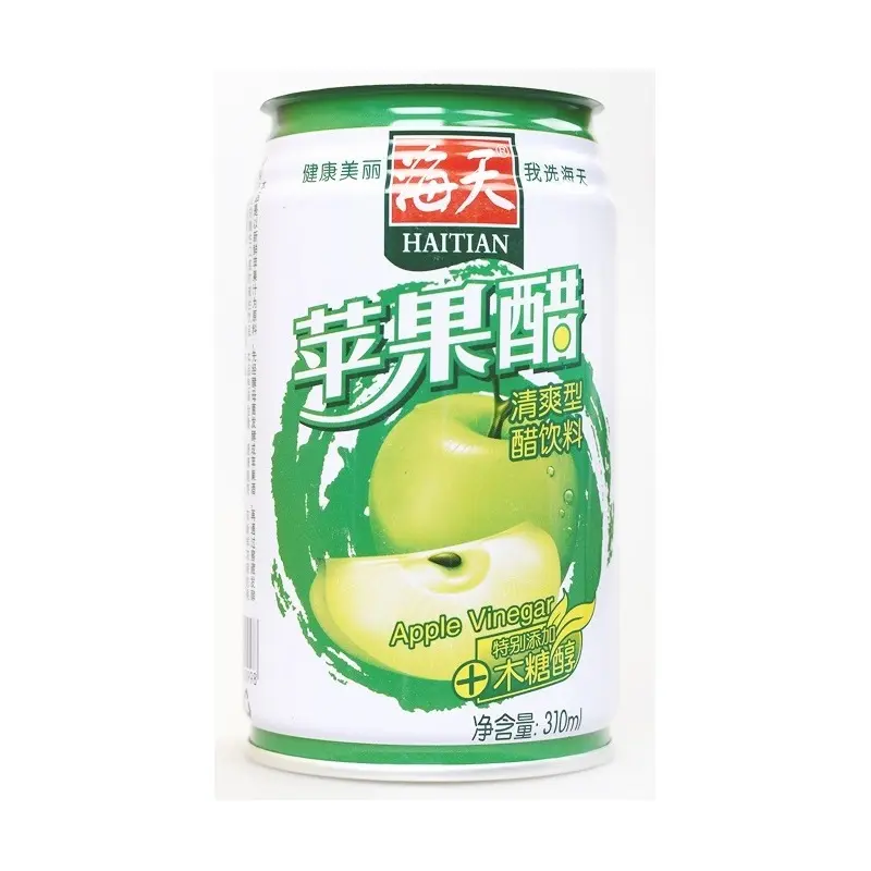 Échantillon gratuit personnalisé vide vinaigre de pomme boisson boisson métal fer blanc pot peut vide pour l'emballage des aliments en conserve