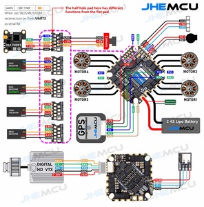 Контроллер полета JHEMCU GHF722AIOHD 40A AIO F722 Baro OSD BlackBox 40A 4in1 ESC 2S6S для фристайла FPV cinewoop - Product Image 5