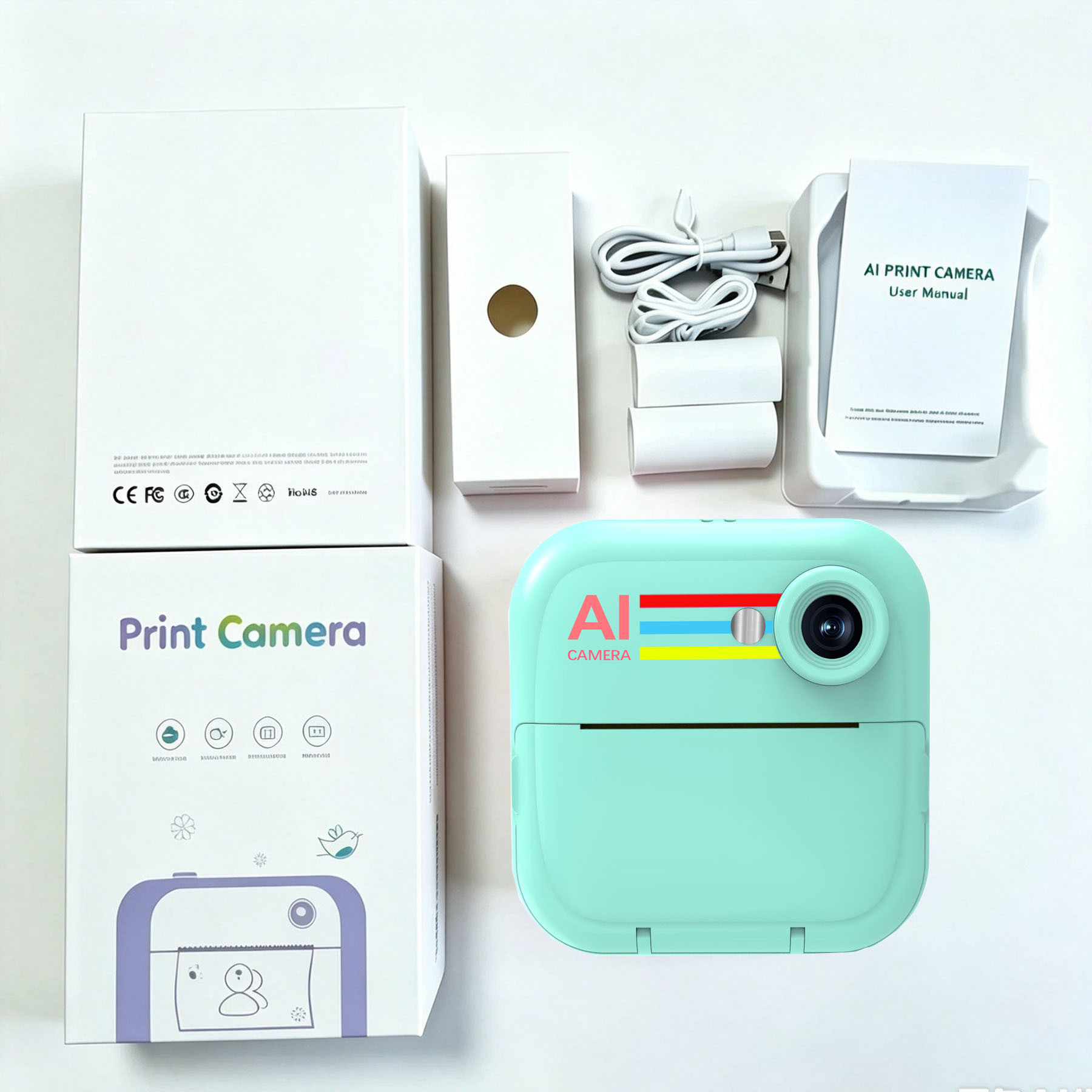 Q5 ai polaroid bleu