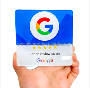 The Most Popular 120x120mm <strong>RFID</strong> Acrylic <strong>Epoxy</strong> <strong>Card</strong> with Ultralight-C Google Review <strong>Card</strong> NFC Plates for Restaurant Window