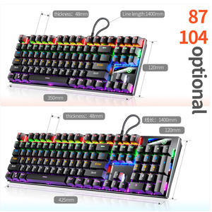 Teclado mecánico con cable de Metal ZK3, 87 teclas, 104 teclas, RGB, luminiscente, Accesorios de ordenador, juego de bloques de Color, Teclado mecánico - Product Image 3