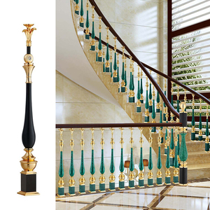 עיצוב עכשווי עכשווי בהתאמה אישית טור מדרגות צבע זהב עבור וילה & מלון לשימוש פנימי - Product Image 2