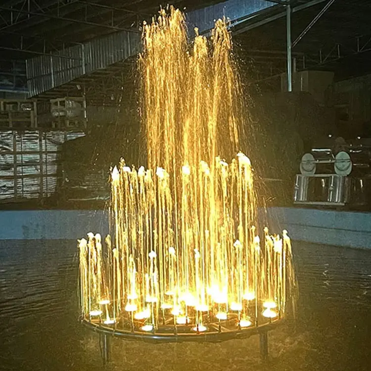 Fonte de água solar para jardim, lago, decorativa, de aço inoxidável, para dança, musical, com luz led