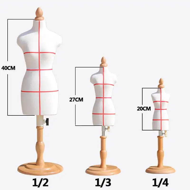 Mini maniquí tamaño 1/2 forma de vestido de escala para diseñador de sastre