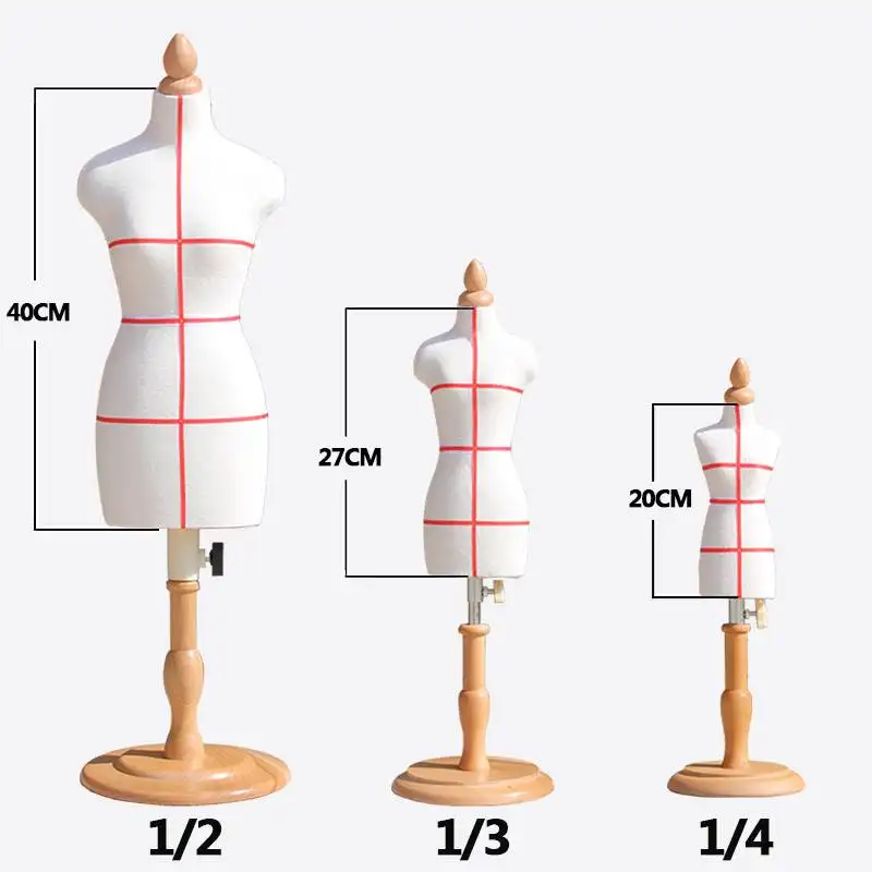 Mini mannequin kích thước 1/2 quy mô ăn mặc hình thức cho thợ may thiết kế