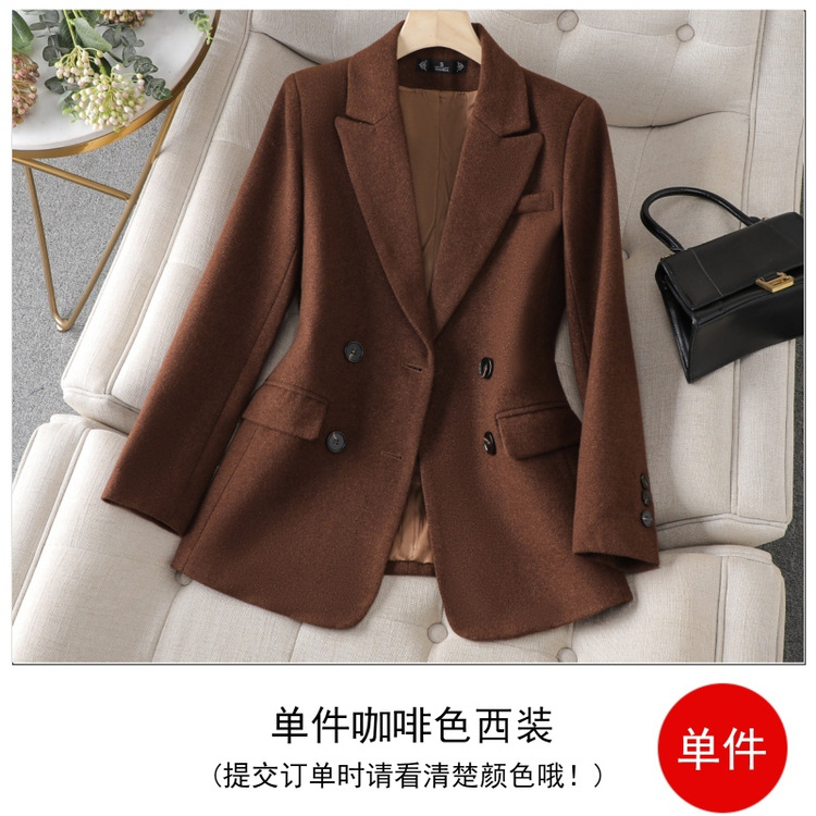 coffee-colored suit
