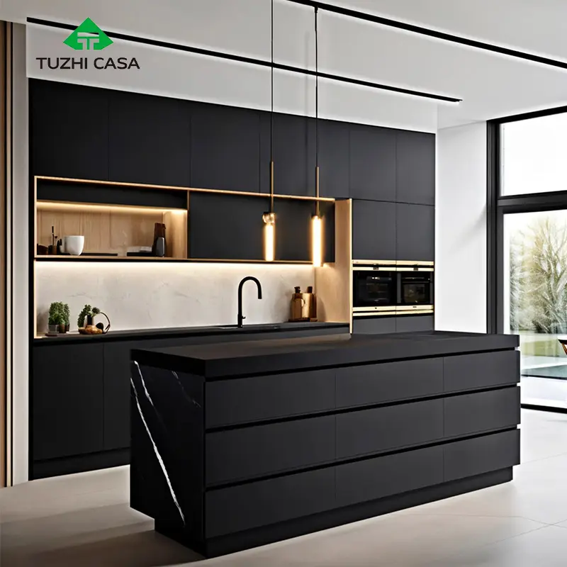 TUZHI CASA 2024 cucina dispensa armadio Mdf fornitore modulare in legno moderno per mobili da cucina mobile