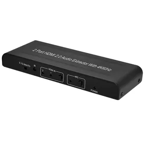 2合1用于HDMI 4K 60hz切换器，带ARC和音频提取器黑色切换器 (黑色)