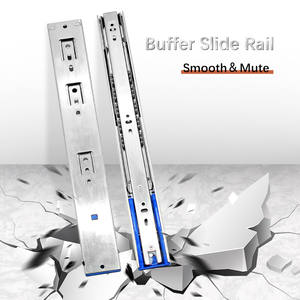 Jieyang meilleure vente glissière de tiroir tampon à roulement à billes rails télescopiques glissières de tiroir à fermeture douce sous les glissières de tiroir de montage - Product Image 4