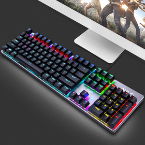AULA F2068 Steampunk 104-Key Gaming Mechanical <strong>Keyboard</strong> Retro Green LED USB Optical Wired <strong>with</strong> Metal Desktop <strong>Notebook</strong> Case - Product Image 2
