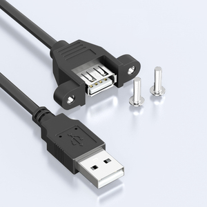 USB2.0 A ชายกับหญิงที่มีสกรูน็อตล็อค USB 2.0แผงเมาสายต่อ - Product Image 1