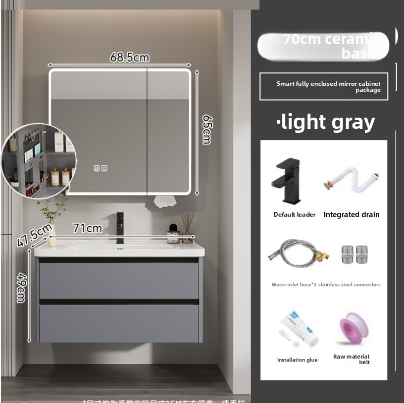 Cabina de espejo inteligente totalmente cerrada con doble cajón de 71 cm.