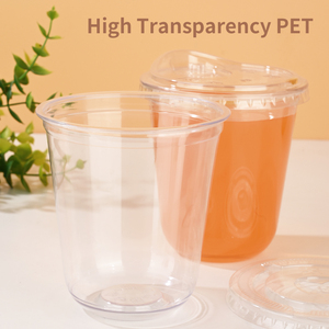 14oz 89mm Disposable Smoothie PET Snow Cone Frosted <strong>Cup</strong> Clear Transparent Plastic U Shape Bubble Boba Milk Tea <strong>Cup</strong> With Lid