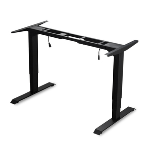 Mesa de acero de escritorio de ordenador de Pie ajustable en altura de doble motor ergonómico de 3 secciones con marco extensible para uso en oficina - Product Image 1