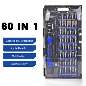 60 1 manyetik hassas tornavida takımı S2 çelik profesyonel onarım aracı seti taşınabilir elektronik tamir kiti kılıf ile - Product Image 2