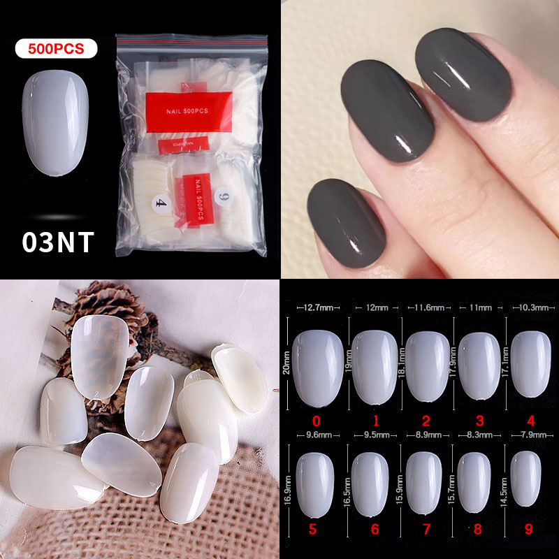 500 pieces bagged nails 03#natural color