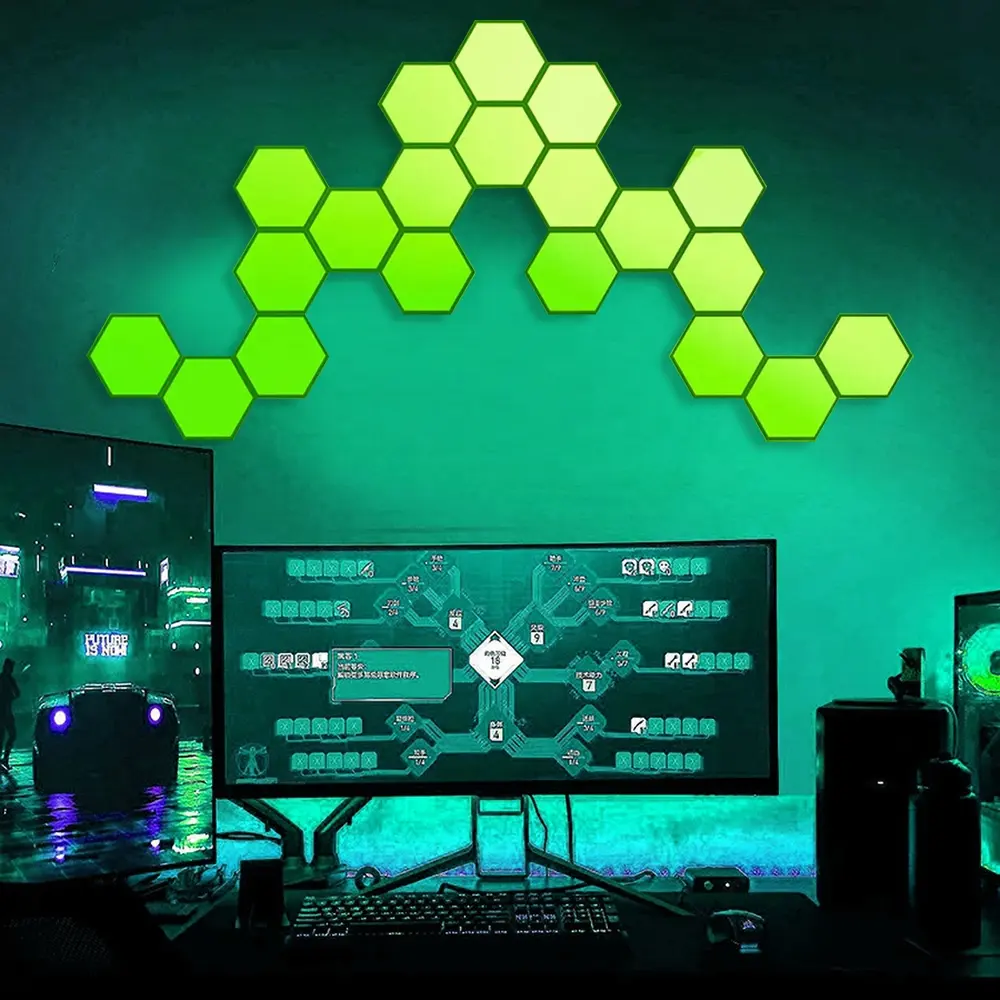 Panneaux de lampes hexa LED OEM ODM Smart Led Hexagon Light Rgbic Modular DIY Game Décoration Lights