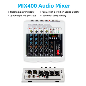 MIX400 4 ช่องคอนโซลเสียง USB คอมพิวเตอร์บันทึก 48V Phantom Power Delay Repaeat ผลการ์ดเสียงเสียงและมิกเซอร์ - Product Image 2