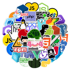 50Pcs Cartoon <strong>Programming</strong> <strong>Software</strong> Logo Graffiti Stickers for Laptop Table Wall Decor Vinyl Programmer Internet Sticker - Product Image 2