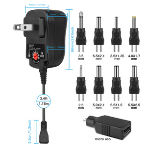 Fuente de alimentación de Venta caliente 3V a 12V 30W adaptador multifunción de voltaje ajustable con 9 puntas de CC - Product Image 6