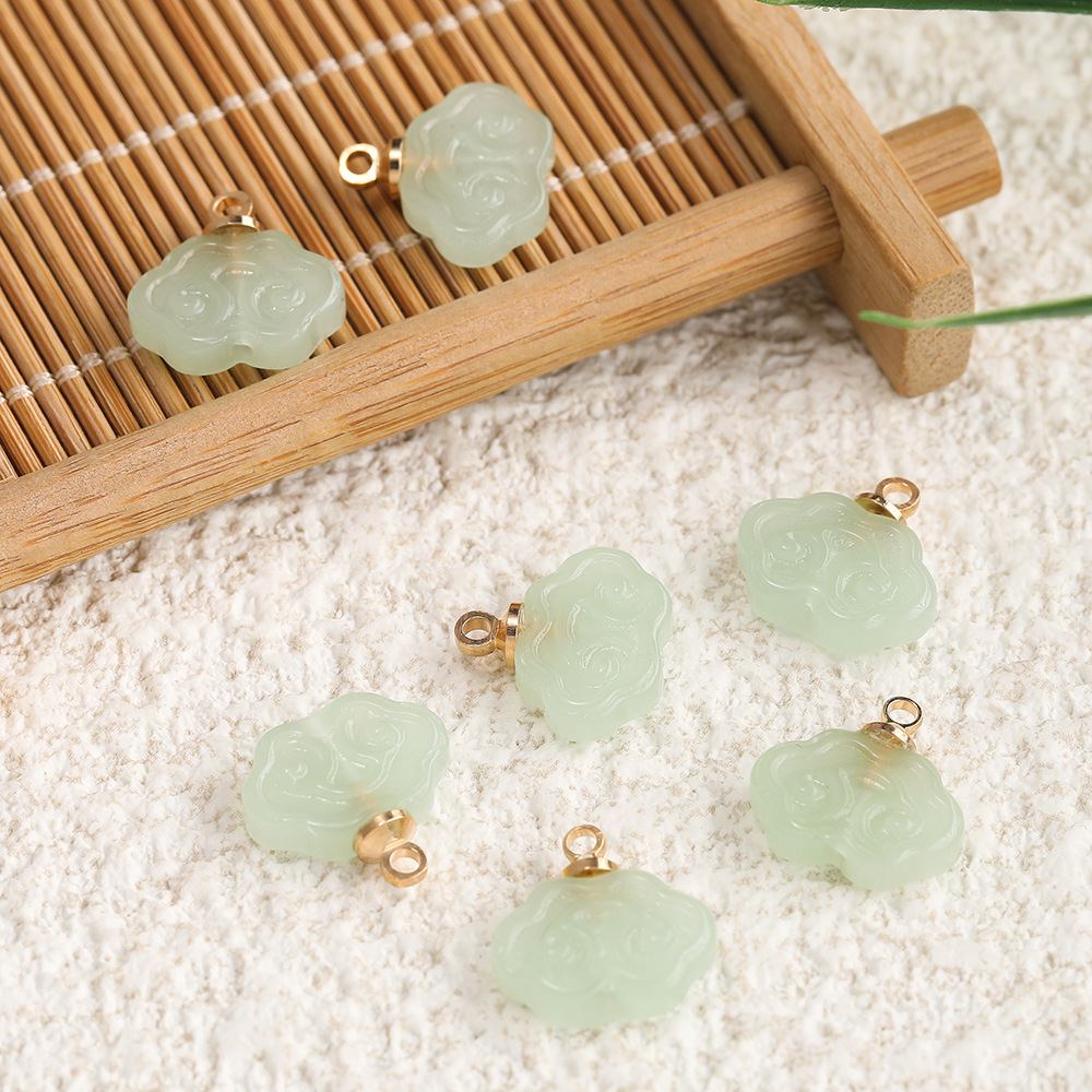 Pendentif en verre nuage de bon augure - Vert