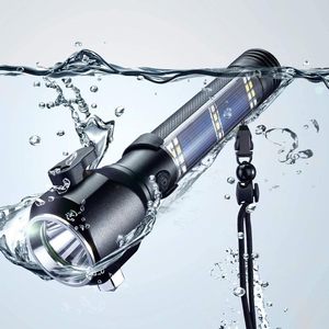 Linterna LED multifuncional con función de Banco de energía 10W Antorcha de carga de emergencia Antorcha de cuchillo de ataque para emergencia - Product Image 1