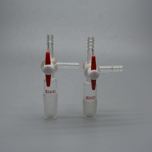 Laboratuvar borosilikat cam özelleştirilmiş PTFE musluk T-şekil, üç-yönlü, üç yönlü adaptörü - Product Image 5